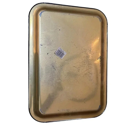 Vintage Metal Tray Black Floral Flowers Breakfast Lap Serving Work‎ Tray - Picture 5 of 6